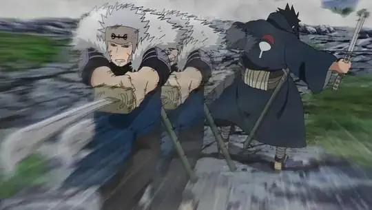 Izuna being mortally wounded by Tobirama.