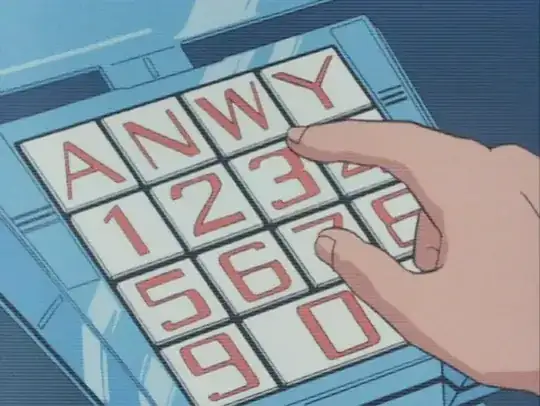 Screenshot of the dialing pad of a phone in “Dirty Pair.”