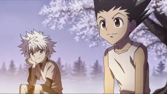 Killua smiling to Gon