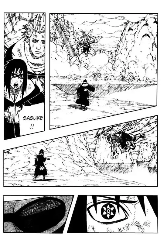 Sasuke uses his mangekyo sharingan