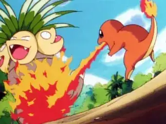 Charmander burning an Exeggutor