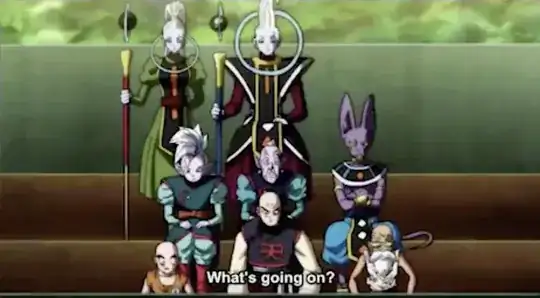 Vados seated next to Whis.