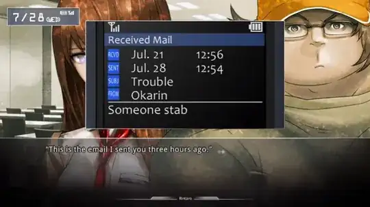 a mail containing both the received and sent dates