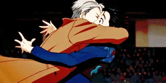 Yuuri and Victor kiss