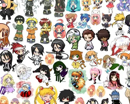 Different characters' chibi drawing version