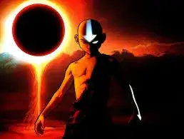 Aang during the solar eclipse