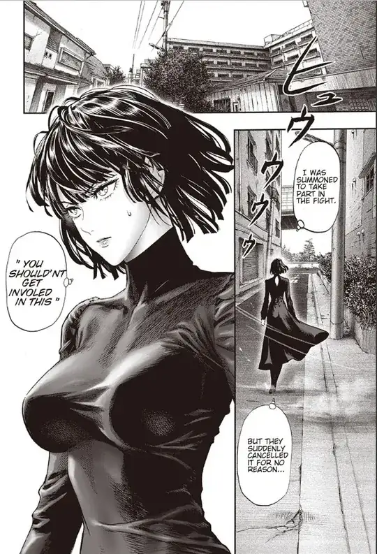 manga page from One Punch Man featuring Fubuki