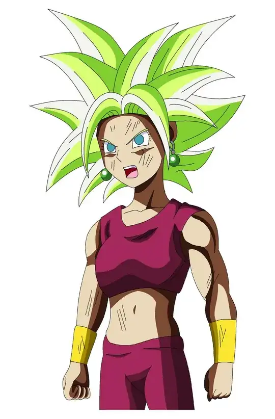 Now notice Kefla's hair in SSJ form