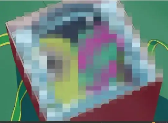 pixelated image of present in box