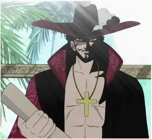 Mihawk with the news of Luffy's bounty