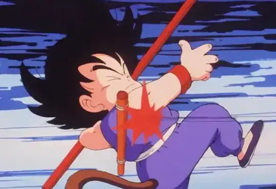 Goku being shot at by Bulma in Episode 1 of Dragon Ball