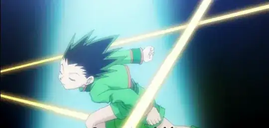 Gon dodging spinning tops