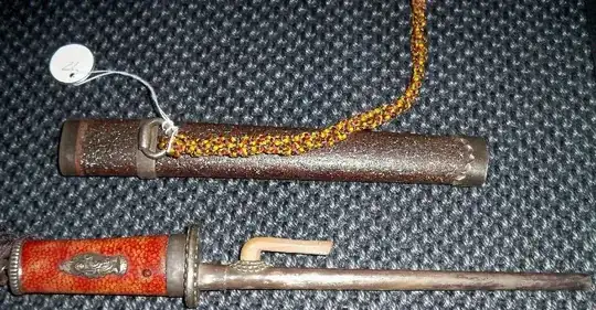 Jitte with scabbard