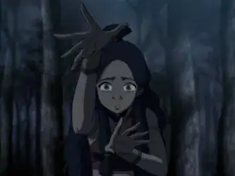 Katara uses bloodbending to save Aang and Sokka.