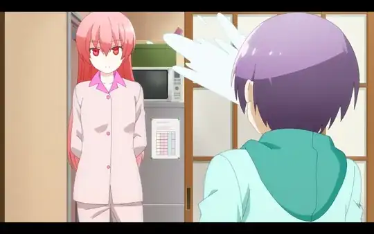 Nasa's reaction upon seeing Tsukasa in her pyjamas.