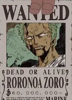 Zoro's bounty poster