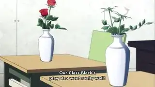 Flowers left for Hitsugi Kirigaya and Chitaru Namatame on episode 7