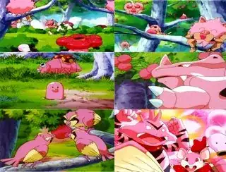 Some images of Pokémon and berries on Pinkan Island