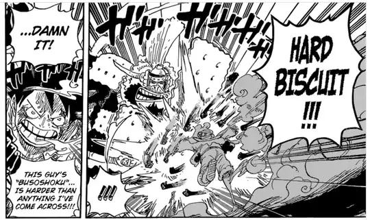 Luffy stating Cracker's hardest Busoshoku