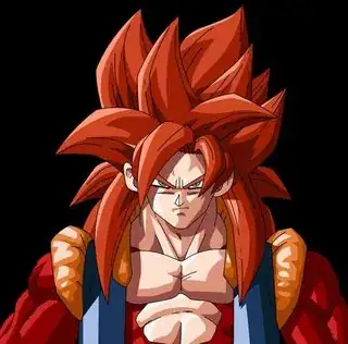 Gogeta SSJ4 having red hair