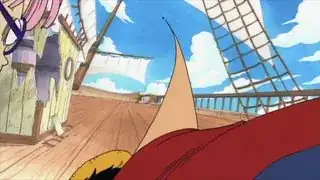 Luffy blasting Alvida Off