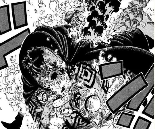 Akainu's magma fist burnt Luffy's chest