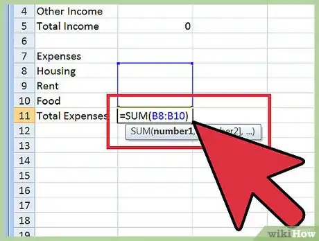 Image titled Create a Budget Spreadsheet Step 6