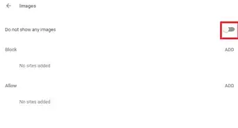 Disable Images in Google Chrome