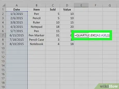 Image titled Calculate Quartiles in Excel Step 11