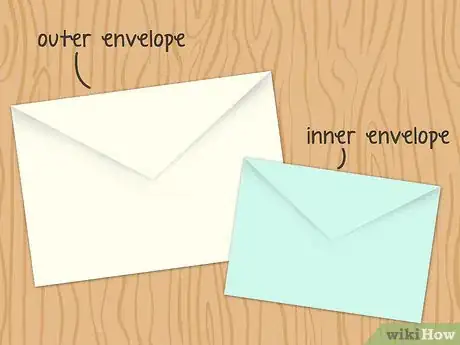 Image titled One large envelope labeled "outer envelope" and one smaller envelope labeled "inner envelope."