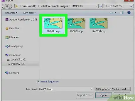 Image titled Import an Image Sequence in Premiere Step 10