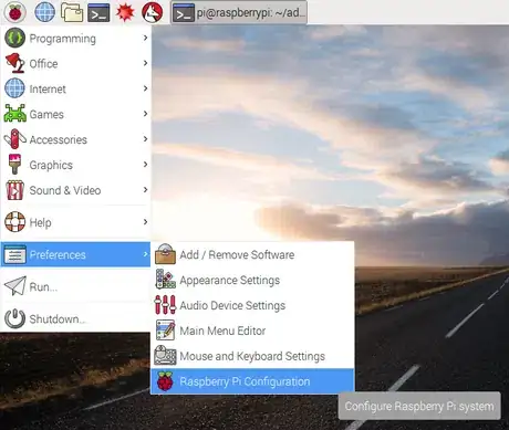 Image titled Raspi config menu.png