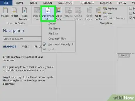 Image titled Insert a Custom Header or Footer in Microsoft Word Step 6