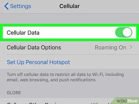 Image titled Allow iCloud to Use Cellular Data for Transfers on an iPhone Step 3