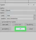 Add a Caption to a Table in Word