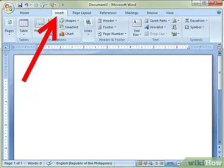 Image titled Insert Page Numbers in Microsoft Word 2007 Step 2