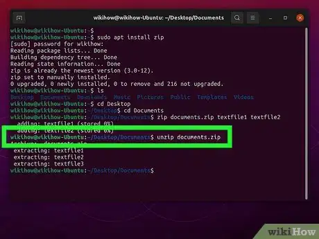 Image titled Make a Zip File in Linux Step 5