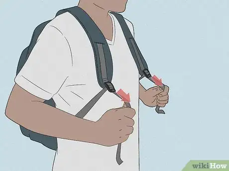 Image titled Stop Backpack Straps from Slipping Step 1