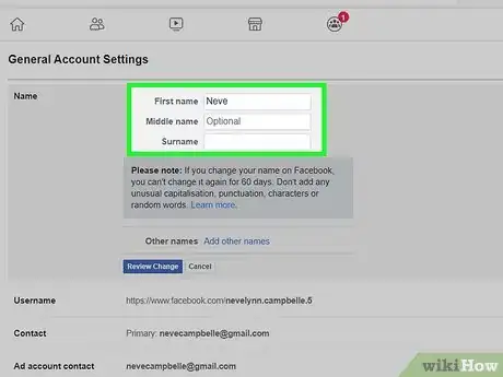 Image titled Make a Single Name Account on Facebook Step 13
