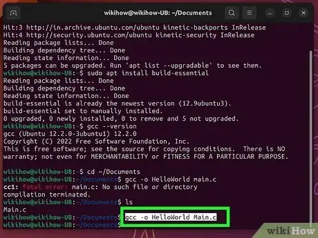 Image titled Compile a C Program Using the GNU Compiler (GCC) Step 3
