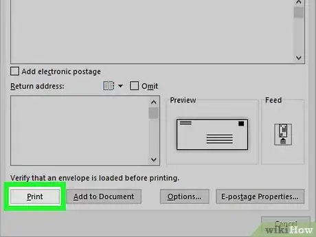 Image titled Print on an Envelope Using Microsoft Word Step 12