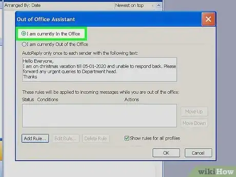 Image titled Turn On or Off the Out of Office Assistant in Microsoft Outlook Step 23