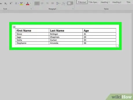 Image titled Split a Table in Word Step 2