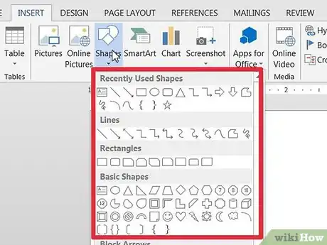 Image titled Use Autoshapes in Word Step 2