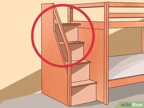 Image titled Get Up to the Top Bunk of a Bunk Bed Step 7