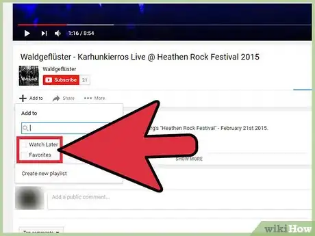 Image titled Add a Video to Your Favorites on YouTube Step 7