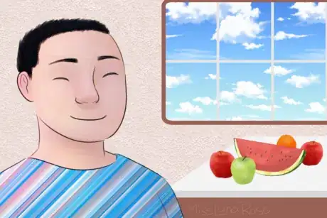 Image titled Cheerful Man with Table of Fruit.png