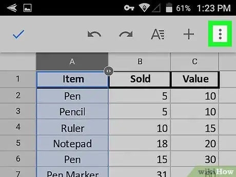 Image titled Sort on Google Sheets on Android Step 4