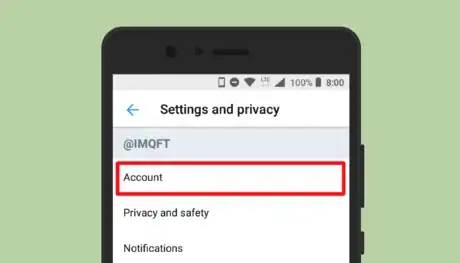 Image titled Twitter Android; account settings.png