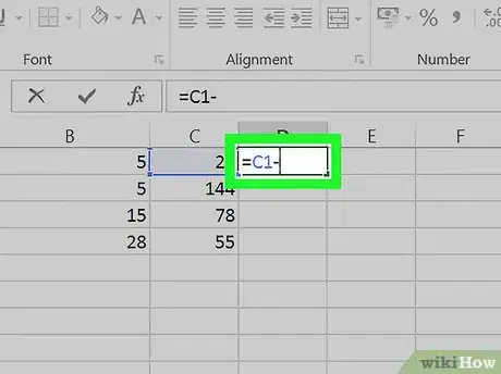 Image titled Subtract in Excel Step 7